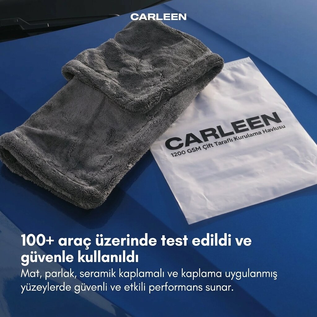 Carleen Premium Oto Kurulama Havlusu – Tek Hamlede İz Bırakmadan Kurutma